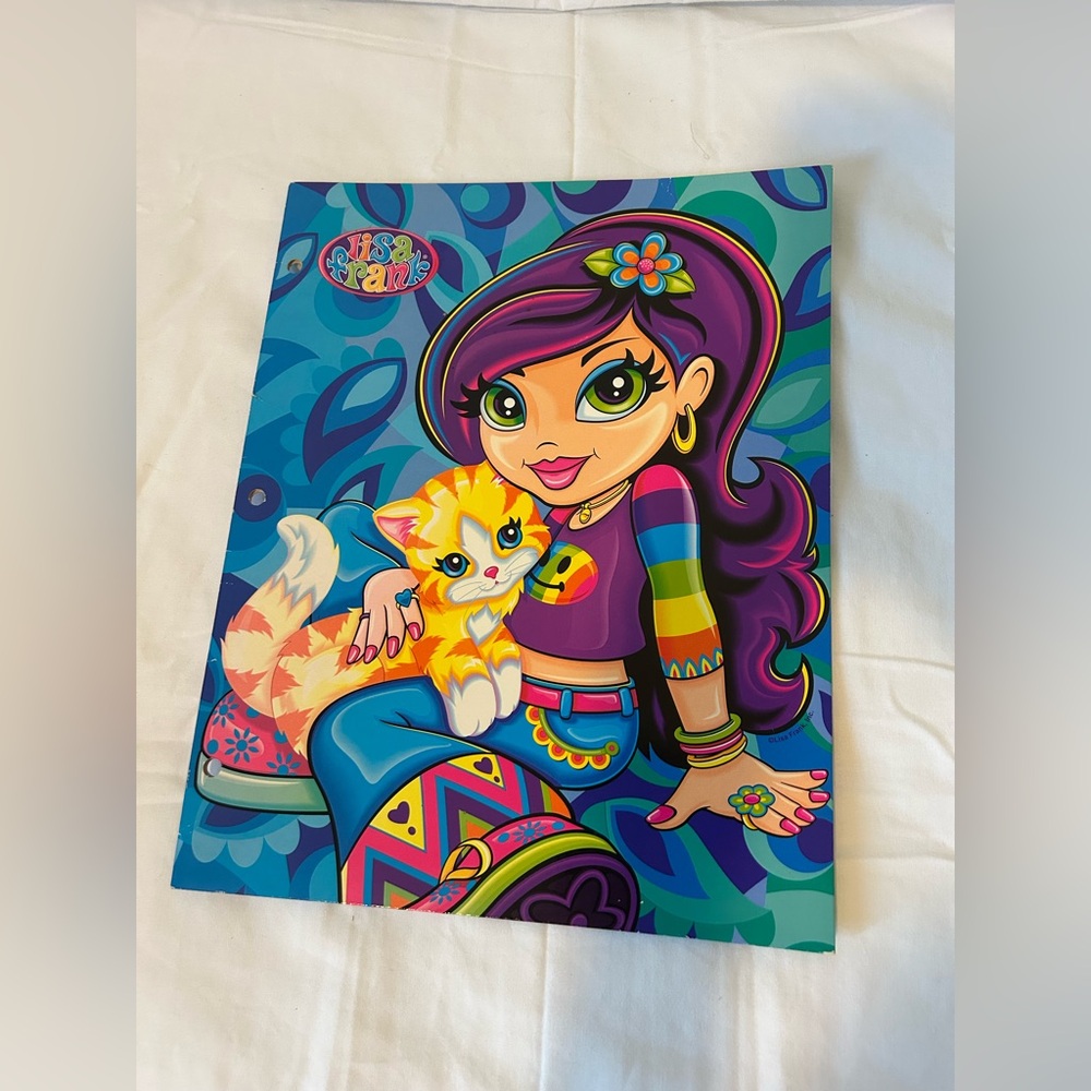 Lisa Frank Groovy Hippie Valerie Kitty Two Pocket Folder Vintage 2002 *READ*
